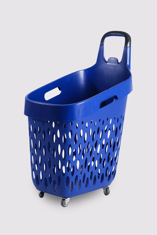 Tekerlekli Market Sepeti (Tekerlekli Alışveriş Sepeti Siyah Saplı