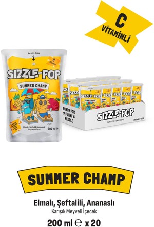 Sızzle Pop Elma Şeftali Meyve Suyu 200ml