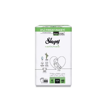Sleepy Natural Bebek Bezi 15-25 kg 46 lı XL No: 6