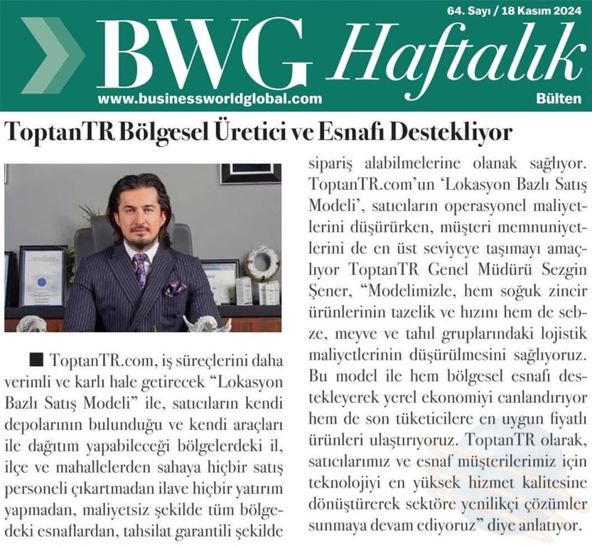 ToptanTR bölgesel üretici ve esnafı destekliyor