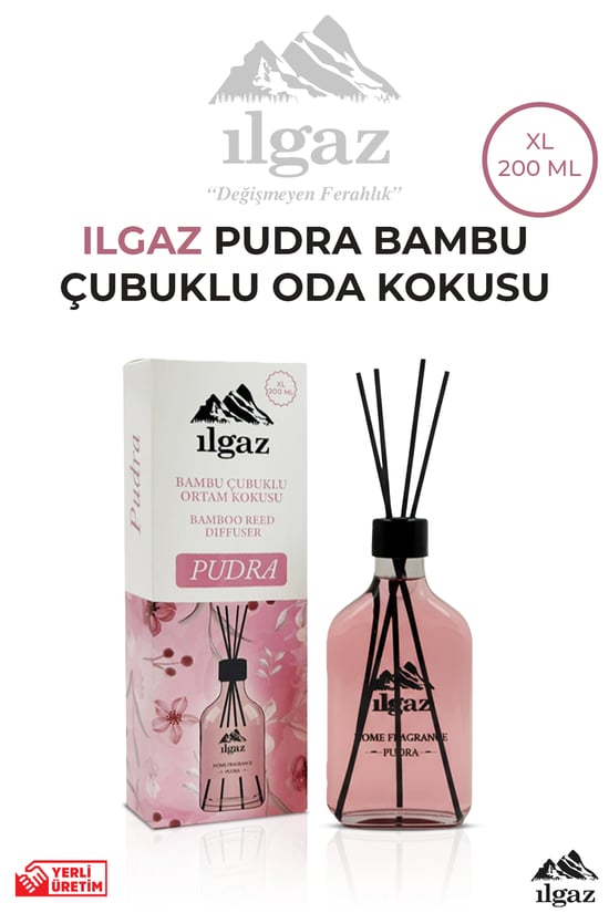 ILGAZ Pudra Bambu Çubuklu Oda Kokusu 200 ML | XL Red Diffuser