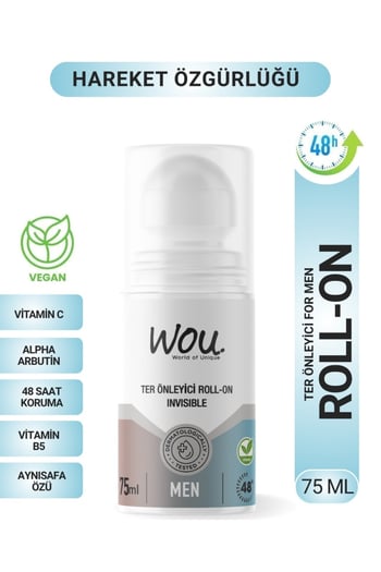 Wou Ter Önleyici Leke Karşıtı Roll-On 75 ml Men