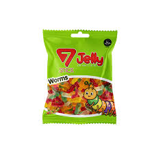 7 Stick Jelly Fruıt Worms 80 GR 24 lü