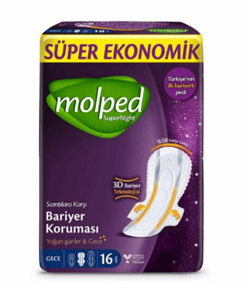 Molped Süpernight Gece Hijyenik 16'lı Ped