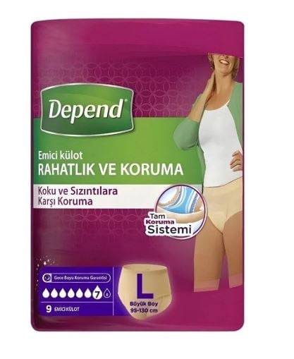 Depend Emici Külot Büyük Boy Large 42-50 Beden 9 Adet