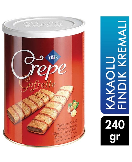 Çizmeci Time Gofret 240 g Crepe Kakaolu Fındık Kremalı