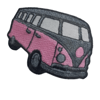 P Parla Aplike Ütü İle Yapışan Otobüs Pembe-Gri Arma 4x2,5 cm