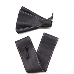 P Parla Tüm Araçlara Uyumlu Direksiyon Kılıfı Ve Vites Körüğü Siyah Vinil Gri