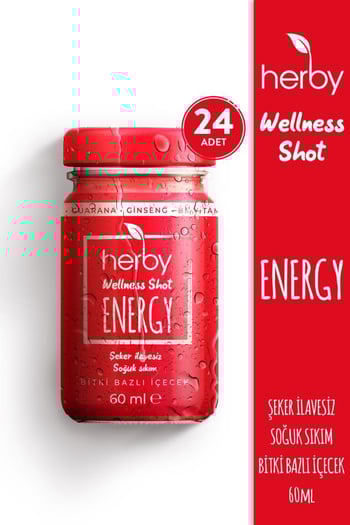 Energy Ginseng Shot 24'lü Paket Enerji Desteği Bitki Bazlı İçecek 60 ml