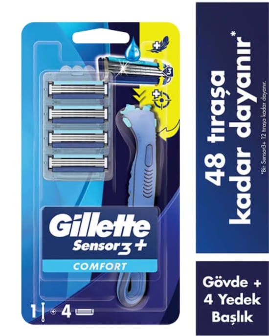 Gillette Sensor 3 Plus Comfort Makine + 4 Bıçak