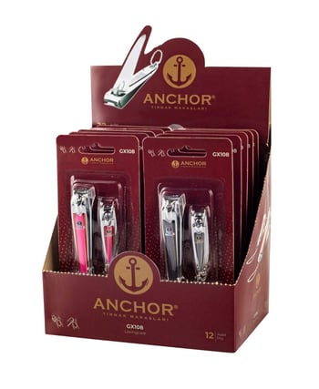 Anchor 2'li Paket Çiftli Renkli Tırnak Makası GX108