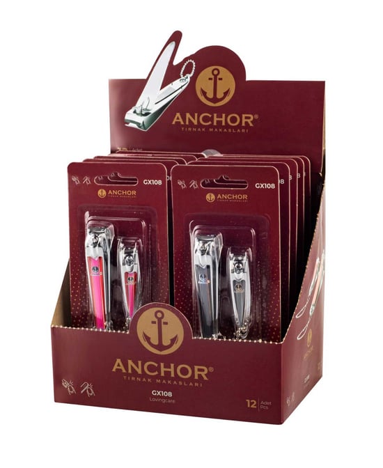Anchor 2'li Paket Çiftli Renkli Tırnak Makası GX108