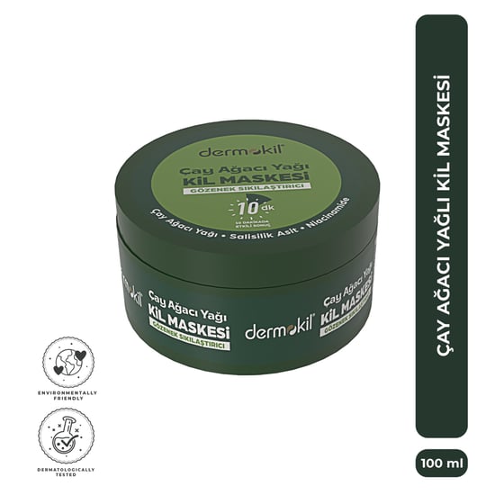 Dermokil Çay Ağacı Yağı Gözenek Sıkılaştırıcı Kil Maskesi 100 ml
