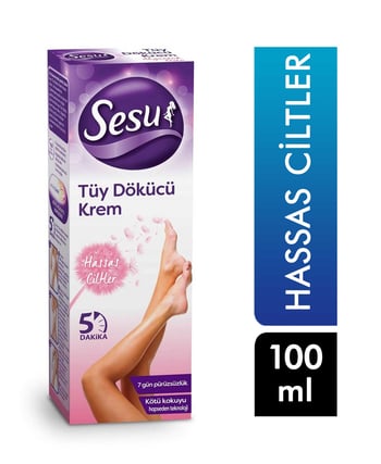Sesu Tüy Dökücü Krem 100 ml X 12'li Paket Hassas Ciltler