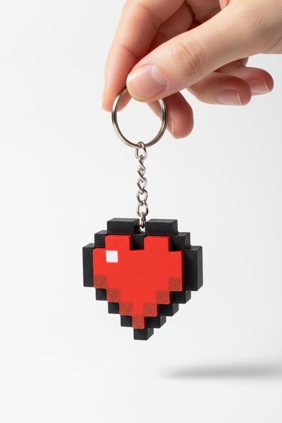 Minecraft Heart Figürlü Clicker Anahatarlık