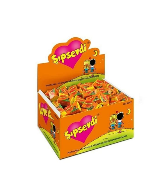 Şıpsevdi Sakız 100'lü Paket Portakal & Ananas Aromalı