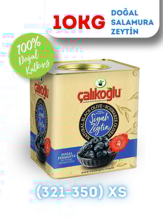 Çalıkoğlu Doğal Gemlik Özel İri Salamura Siyah Zeytin 10 kg (321-350) XS