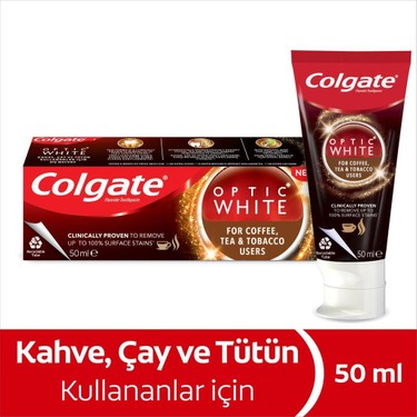 Colgate Optic White Kahve Çay Sigara Kullananlara Diş Macunu 50 ml