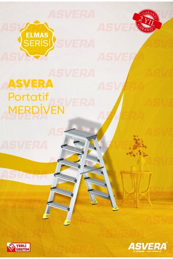 Yakut Serisi – 6+6 Alüminyum Çift Çıkışlı Merdiven | Ev, Bahçe ve İş Yerleri için Pratik Kullanım