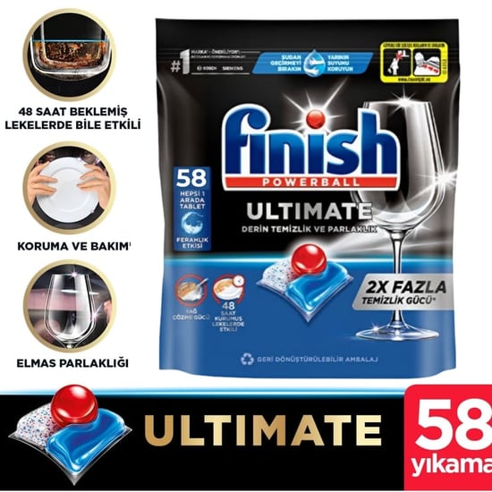 Finish Ultimate 58 Kapsül Bulaşık Makinası Deterjanı