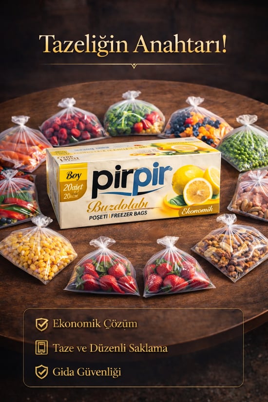 Pırpır Buzdolabı Poşeti Orta Boy 20'Li