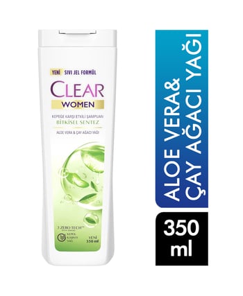 clear, clear women, çay ağacı yağı, aloe vera, clear şampuan, 350 ml