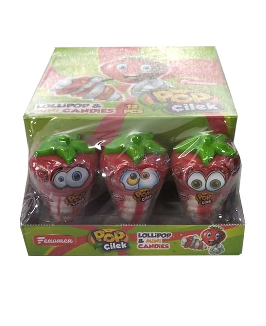 Fenomen Straw Berry Lolipop 27 gr 12'li