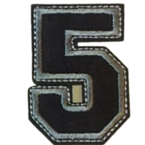 P Parla Aplike Ütü İle Yapışan 5  Rakamı  Arma 4x4 cm