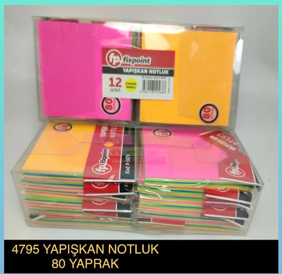 Fixpoint Yapışkanlı Not Kağıdı Kare 80 Yaprak