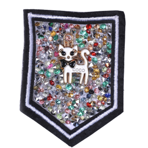 P Parla Aplike Ütü İle Yapışan Taşlı Kedi Arma 5 cm