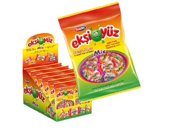 Ekşiyüz Karışık Aromalı Şekerli Sakız 80 Gr Poşet