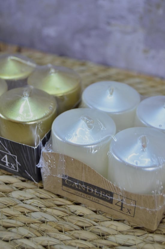 Bar Mumu Baton Mum 4 lü 38 mm Çap 50 mm Uzunluk Metalik Boya  Altın