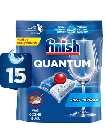 Finish Quantum Hepsi Bir Arada 15 Yıkama Bulaşık Makinesi Tableti