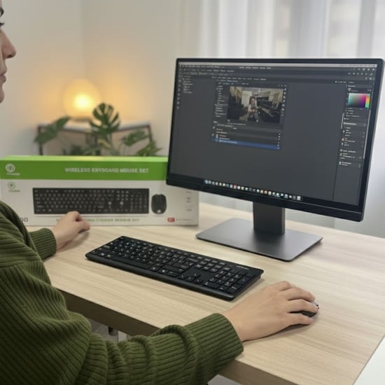 BUFFER® Kablosuz Q Klavye Mouse Seti Rahat Yazım, Sessiz Tuşlar, Ofis ve Ev Kullanımına Uygun Set YK