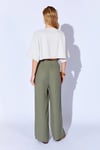 Thiff Haki Bol Paça Müslin Kadın Pantolon