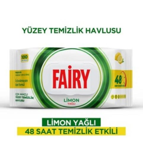 Fairy Yüzey Temizlik Havlusu 100'lü Limon Yağlı
