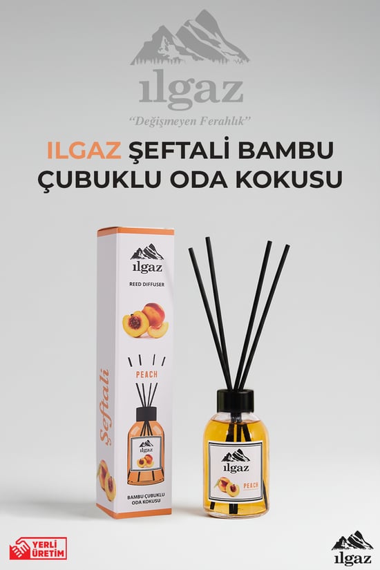 Ilgaz Şeftali Bambu Çubuklu Oda Kokusu 110 ml | Red Diffuser Peach Meyveli Ortam Kokusu