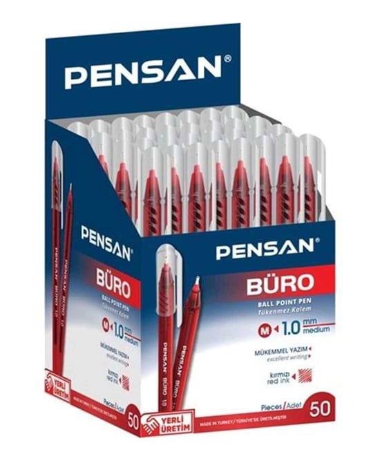 Pensan Kırmızı Buro Tükenmez Kalem 2270 50'li Paket