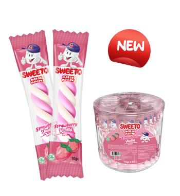 Sweeto Çilek Vanilya Aromalı Marshmallow 10g 40lı