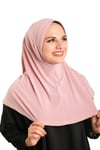 Hürrem Bone Pudra Pratik Hazır Geçmeli Tesettür Eşarp Sandy Kumaş Sade 1600_06
