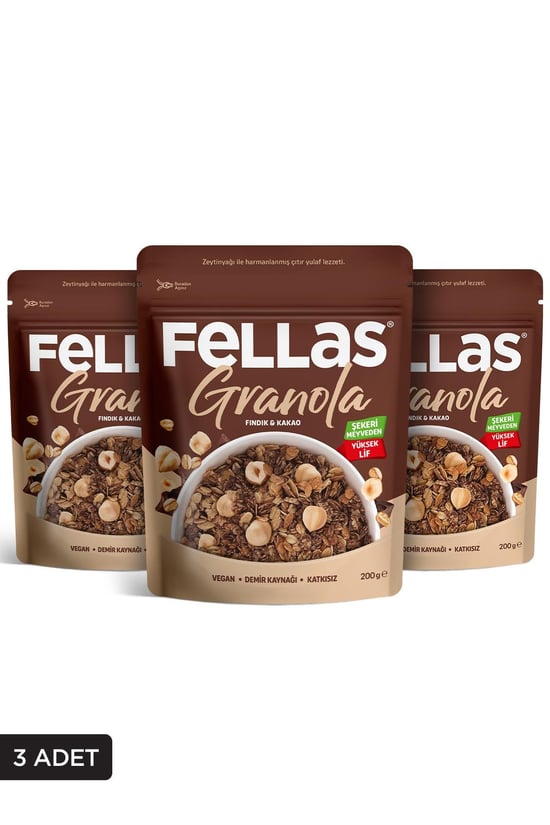 Fellas Granola - Fındık & Kakao 200g - 3'lü Paket