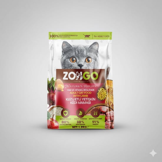 Zongo Yetişkin Kedi Maması Kuzu Etli 1200gr