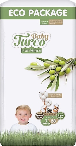 Baby Turco Doğadan 7 Numara XX Large 28'li Bebek Bezi