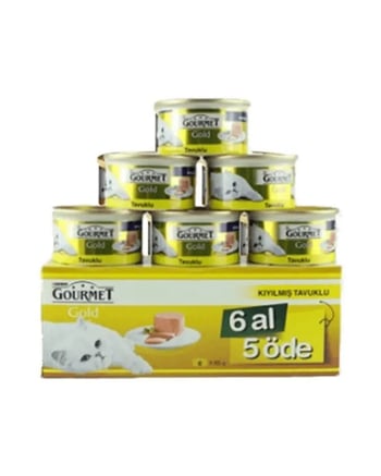Gourmet Gold Kıyılmış Tavuk Etli Kedi Konservesi 85 Gr 6 Al 5 Öde