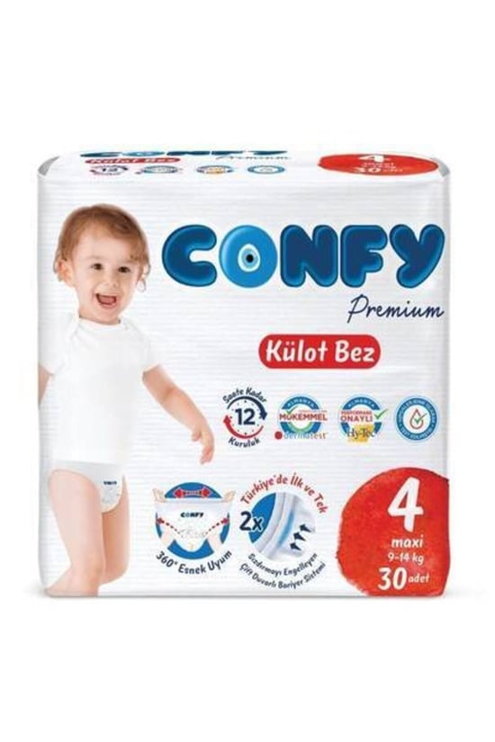 Confy Premıum Kulot Bebek Bezi 4 Maxi Ekonomik 30 Lu