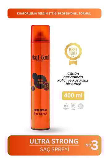 Akat Gardi Saç Spreyi Ultra Strong No:3 Turuncu 400 ml