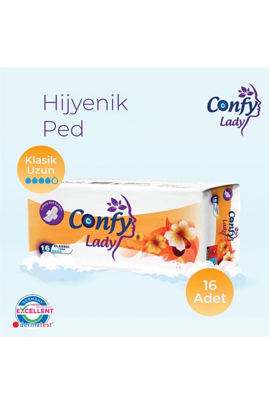 Confy Lady Hijyenik Pedler Classic Uzun Gün 16'lı Paket