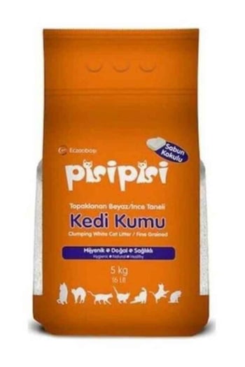Pisipisi İnce Taneli Sabun Kokulu Bentonit Kedi Kumu 5 Kg