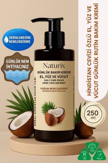 Naturix Hindistan Cevizi Özlü El Yüz Ve Vücut Bakım Kremi 250 ml