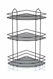 Parmeva 3 Katlı Siyah Banyo Köşelik-Metal Banyo Köşelik